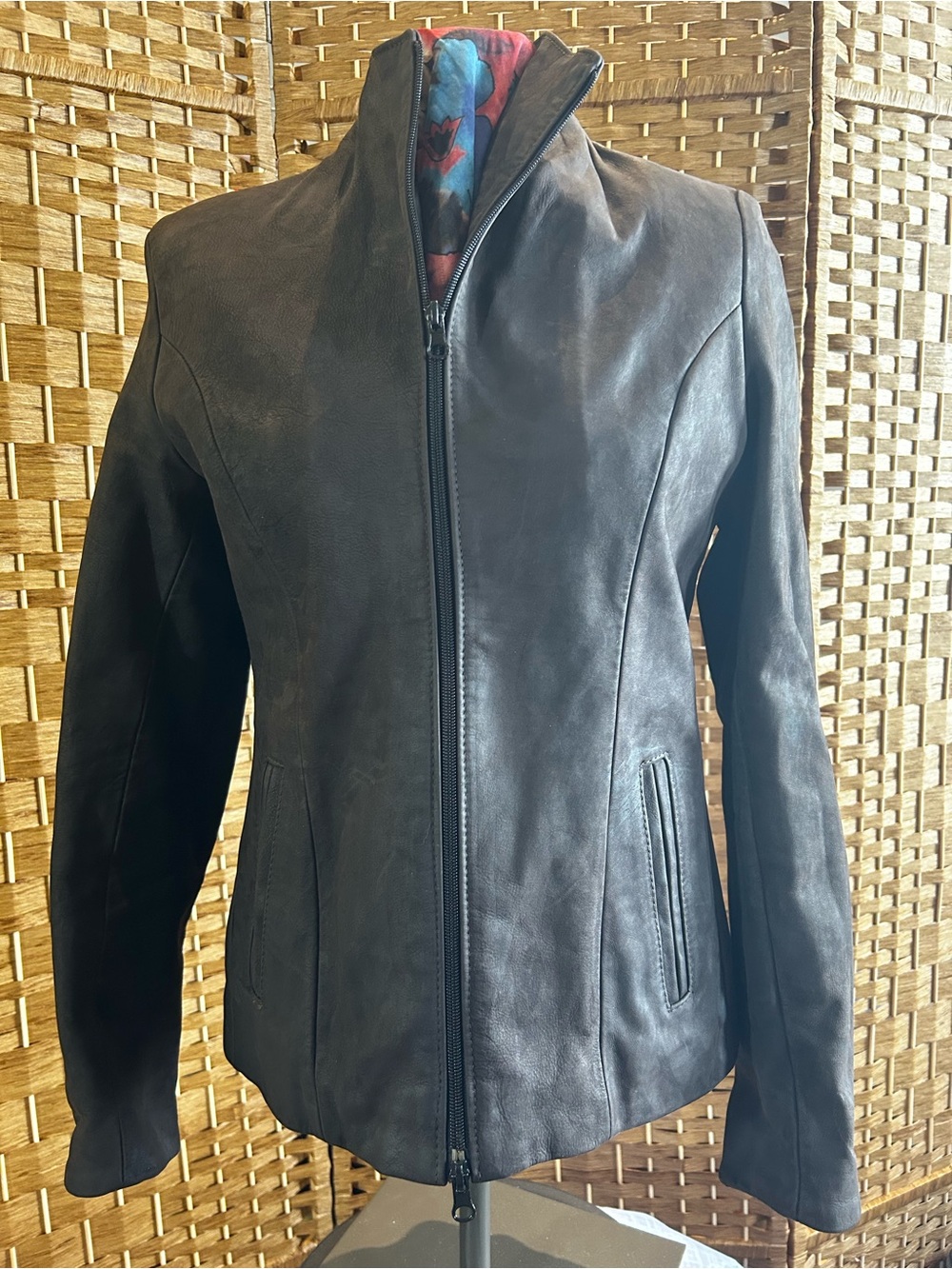 Ebrezza Italy Chocolate Brown Leather Jacket IT 44 Moto Quiet Luxury